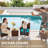 3-Piece Outdoor Patio Furniture Set with Cushions & Tempered Glass Table