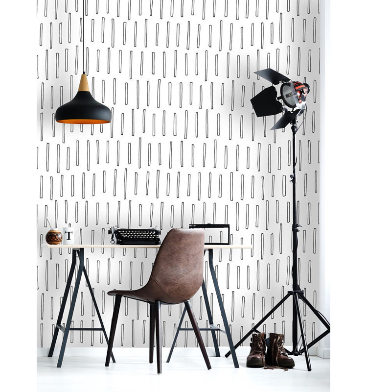 Rouleau de papier peint adhésif scandinave amovible Duvall, L 100 po x l 25 po