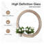Miroir mural rustique rond de 70 cm (27,56 pouces), cadre en bois blanc antique orné de perles, idéal pour une décoration de style campagnard.