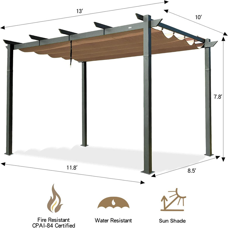 Pergola caspienne en aluminium rétractable