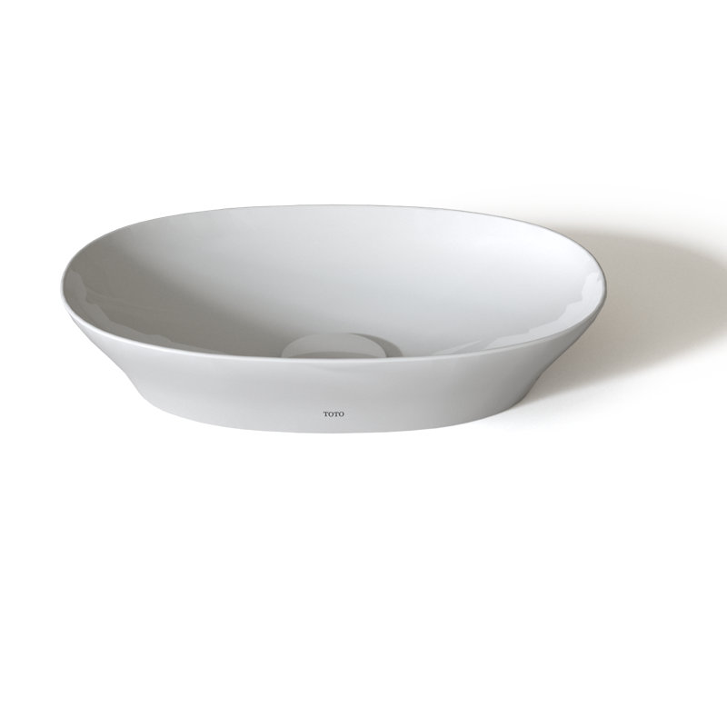 Kiwami® Cotton White Ceramic Oval Vessel Bathroom Sink