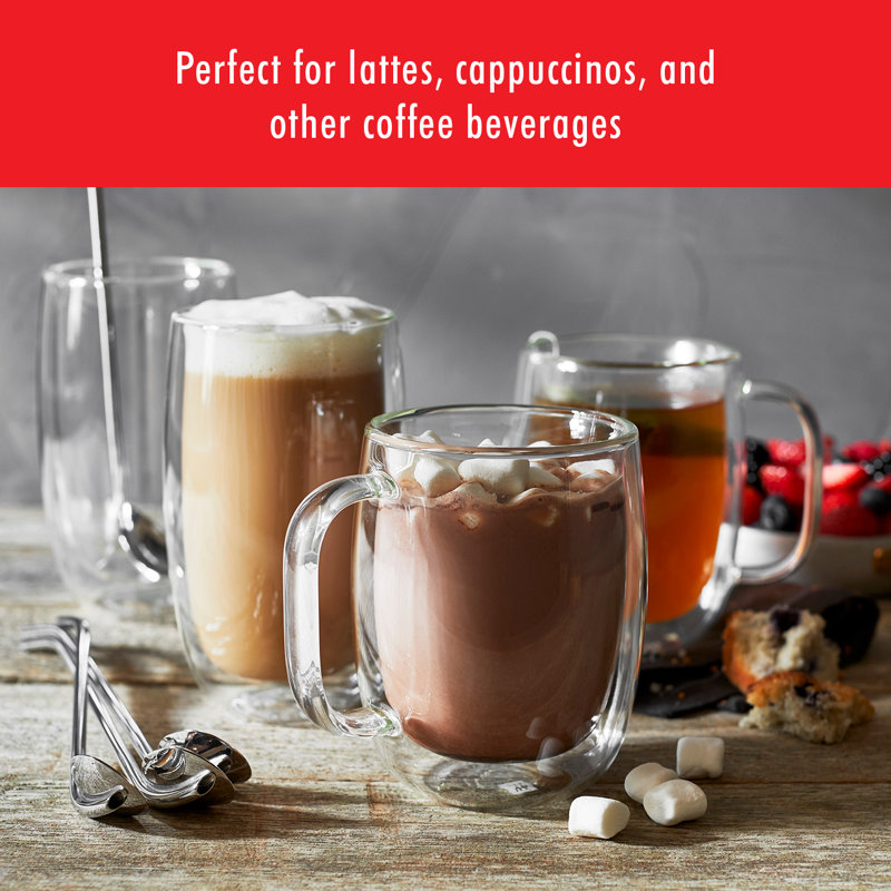 ZWILLING Sorrento Plus Double Wall Glass Coffee Mugs, Insulated Coffee Mug, Clear