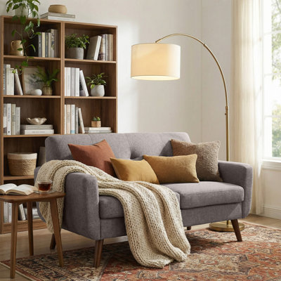 56.7"  Tufted Loveseat Sofa Mid Century Modern Love Seat Couches For Living Room