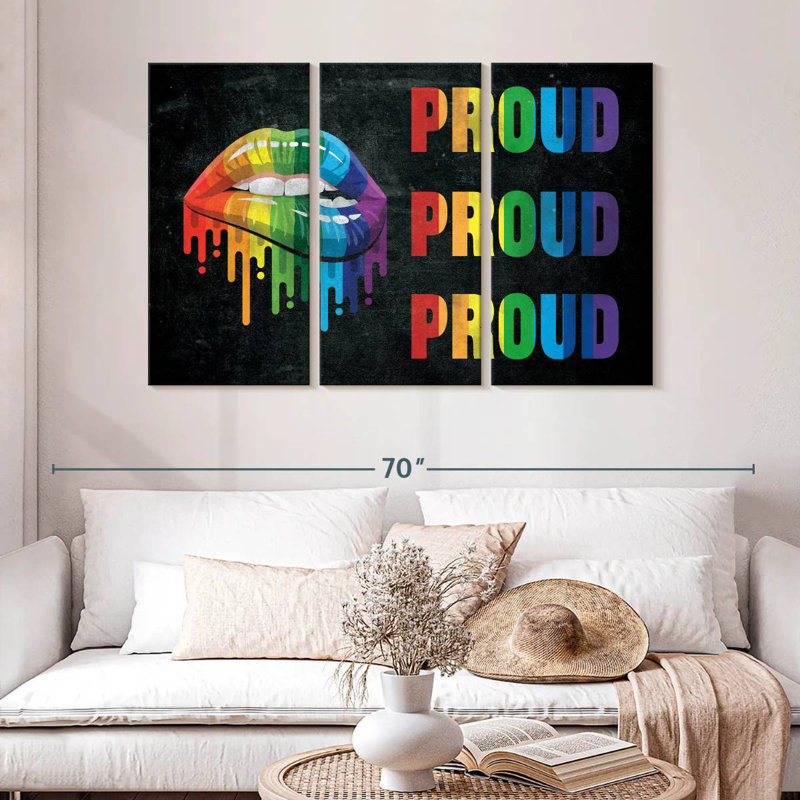 Tergel Rainbow Lips, 32" H x 50" W