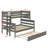 Wood Twin Over Full Bunk Bed With Twin Size Trundle-1464271146