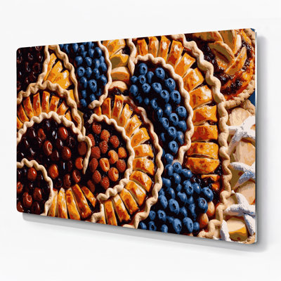 Desserts Fruit pie Brown Metal Wall Art