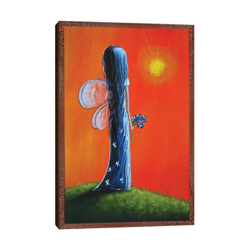 Summer Fairy - Print on Canvas, Classic Brown Wood Framed, 66.04 cm H x 45.72 cm W