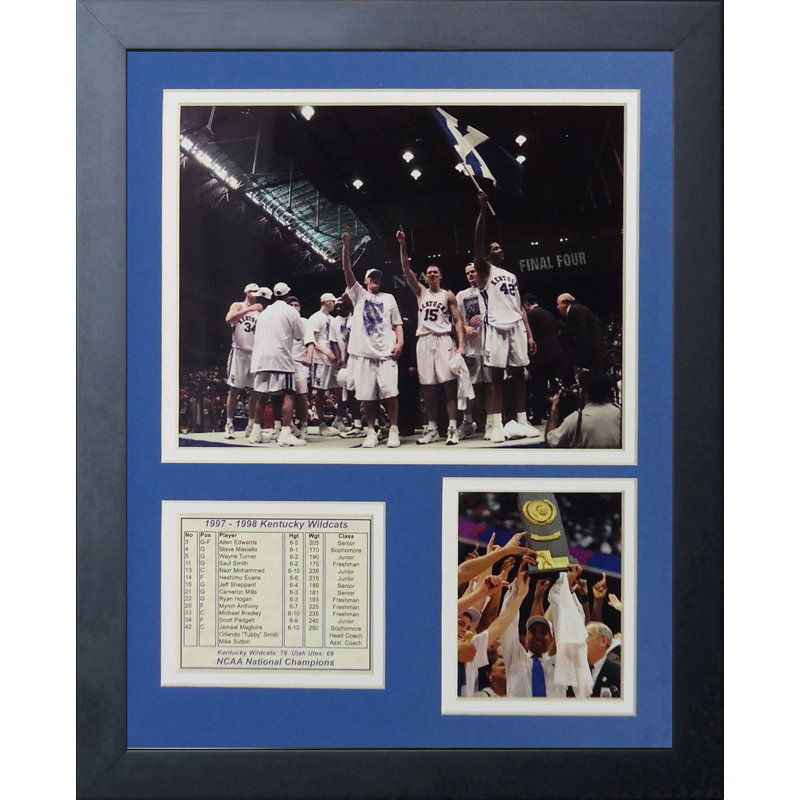 Souvenirs encadrée 1998 des champions wildcats kentucky