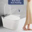 Toilette automatique avec bidet intégré, lavage et séchage à l'eau tiède plus large, fonctionnement du capteur de pied, indicateur DEL, télécommande, couleur blanche. Distance de détection du radar à quatre niveaux, différents modes de lavage,