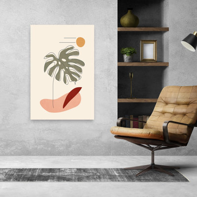 «Monstera Leaf Desert Sun Abstract Modern Organic Nature Plant», reproduction d'art