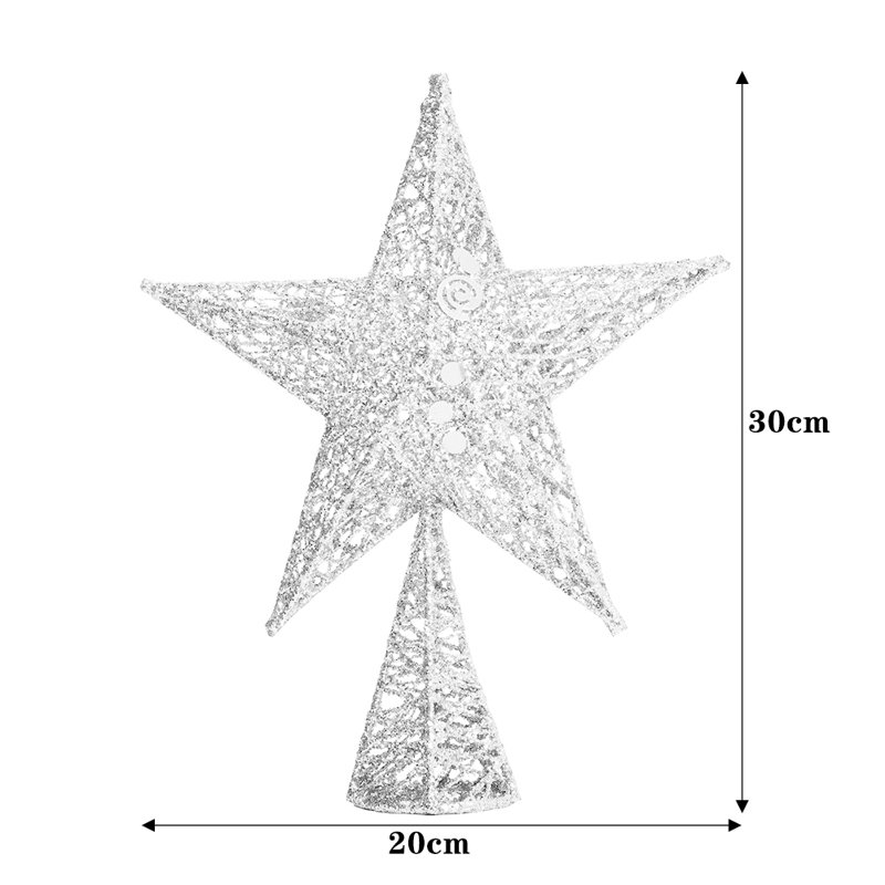 Metal Other Tree Topper, Silver, 30cm H x 20cm W x 20cm D