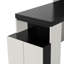 Lit escamotable double avec bureau, tablettes et armoires de rangement, noir et blanc