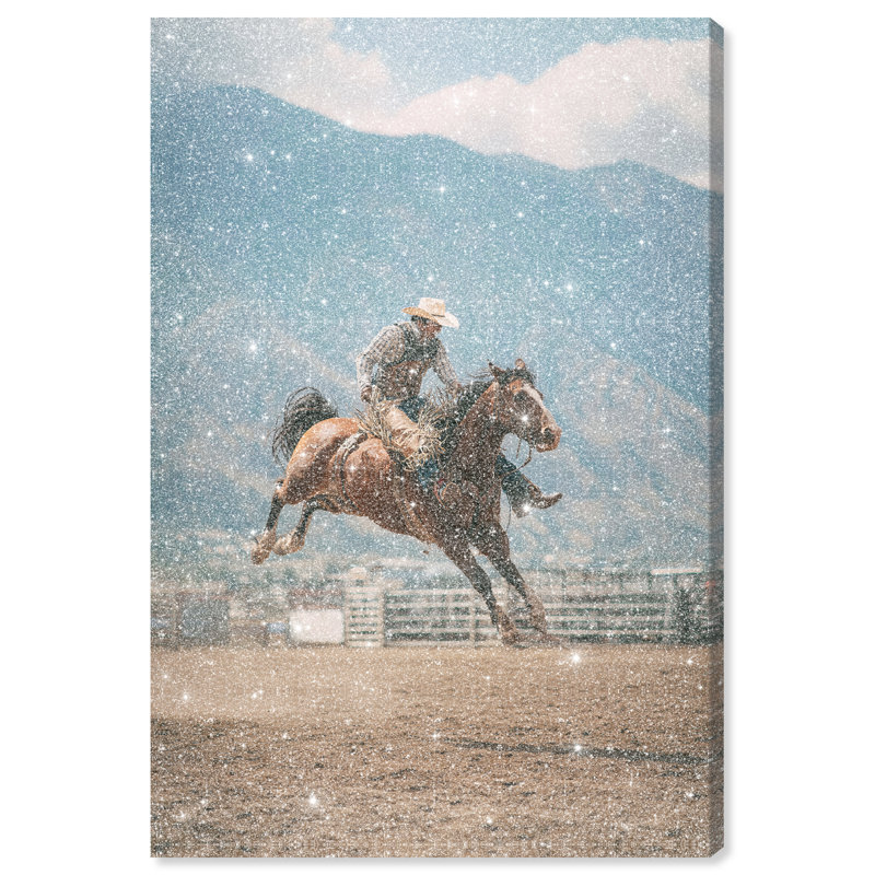 Bronc Rider Print by Oliver Gal, 15" H x 10" W, Gallery Wrapped
