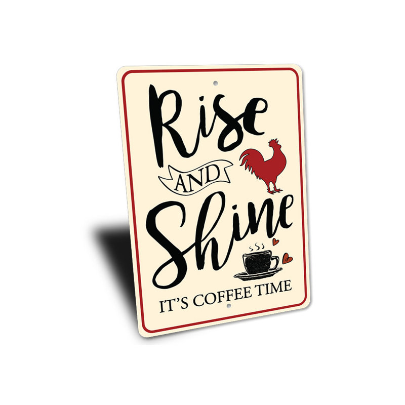 Enseigne de ferme en aluminium Rise And Shine, H 18 po x l 12 po x P 0,06 po