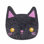 Black Cat Shaped Rhinestone Pillow