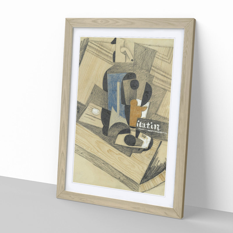 Siphon and Glass by Juan Gris - Framed Print, 36cm H x 27cm W x 2cm D, Oak Framed