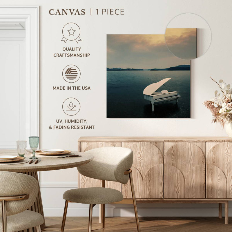 Abarca Piano By The Sea, H 16 po x l 16 po