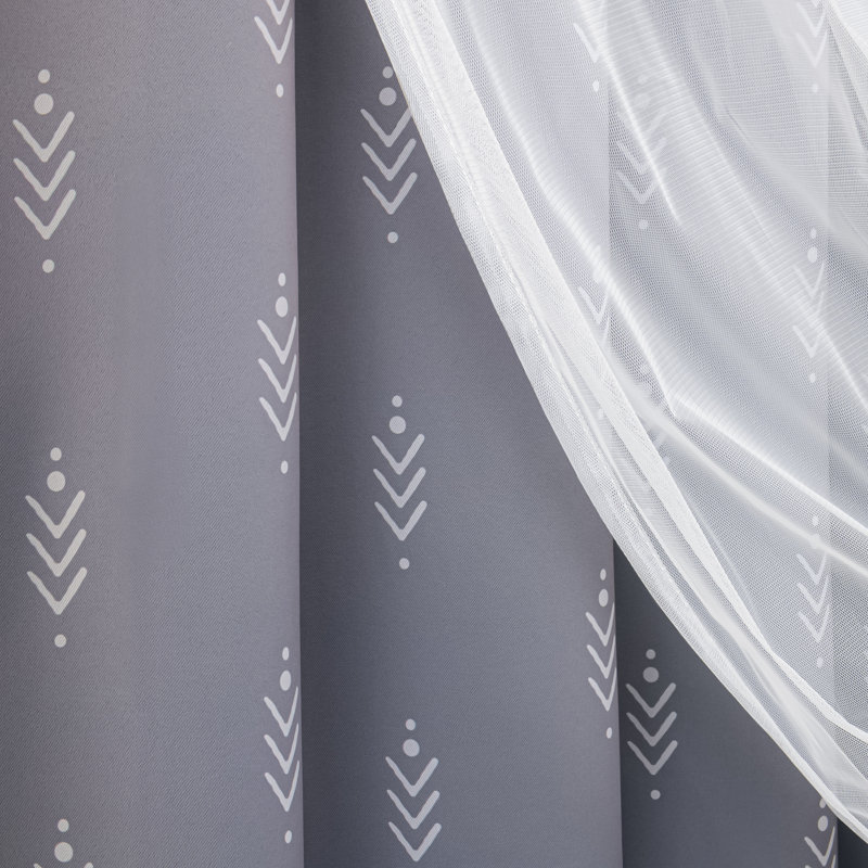 Kariyah Room Darkening Curtain, Gray, 52" W x 96" L