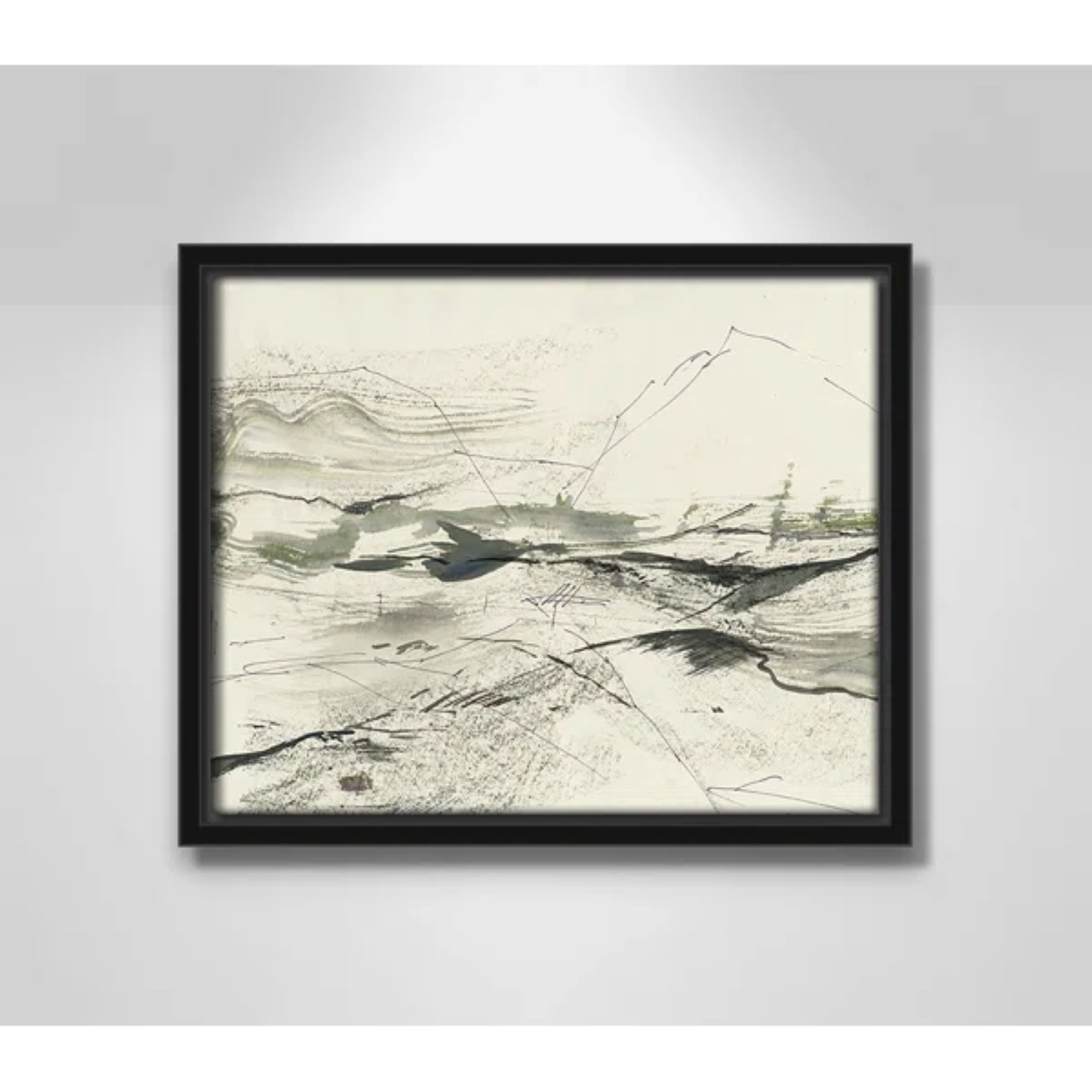 Green Sketches by PI Studio, No Mat, Black Floater Framed, 9.5" H x 11.5" W x 2" D