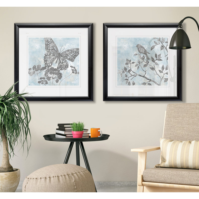 «Soft Silhouette Butterfly», ensemble de 2 reproductions d'art sur papier