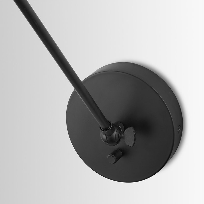 Atika 1-Light Plug-in Optional Swing Arm, Matte Black