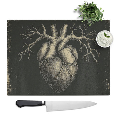 Anatomical Heart Vol.3  Glass Chopping Board