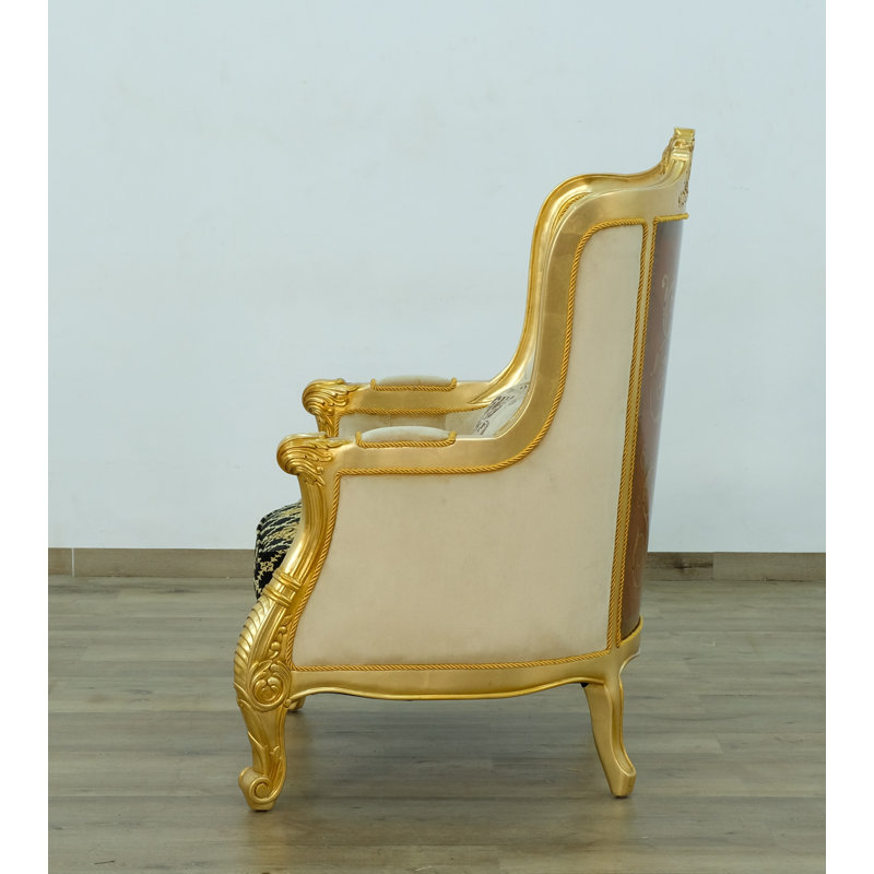Luxor Tufted Wingback Chair, Gold