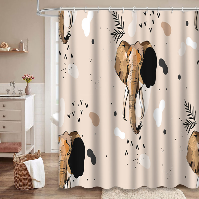 Rideau de douche Abstract Creative Elephant, L 72 po x l 84 po