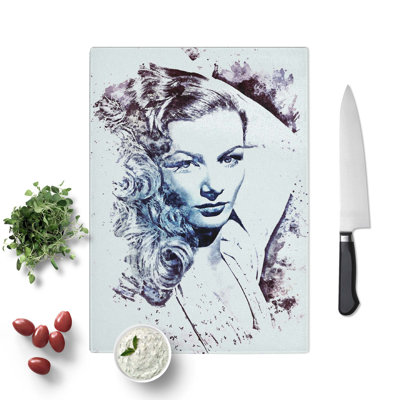 Tempered Glass Veronica Lake in Abstract Chopping Board