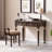 Nut-brown Rectangular Solid Wood Writing desk with drawers desk-1480738260