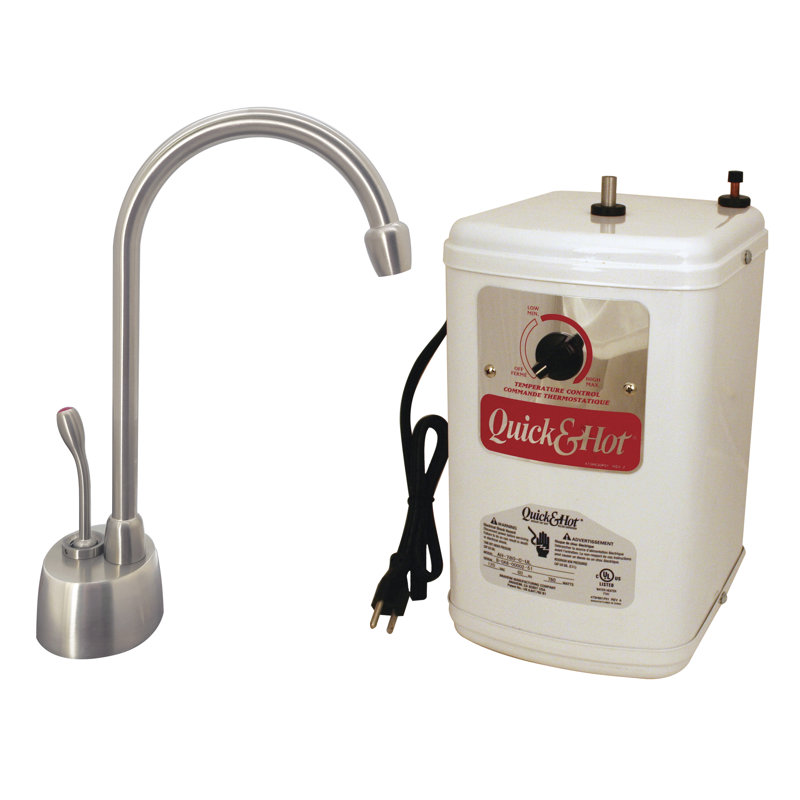 Velosah 9" 1-Handle Hot Water Dispenser Faucet with Water Heating Tank, Stainless Steel