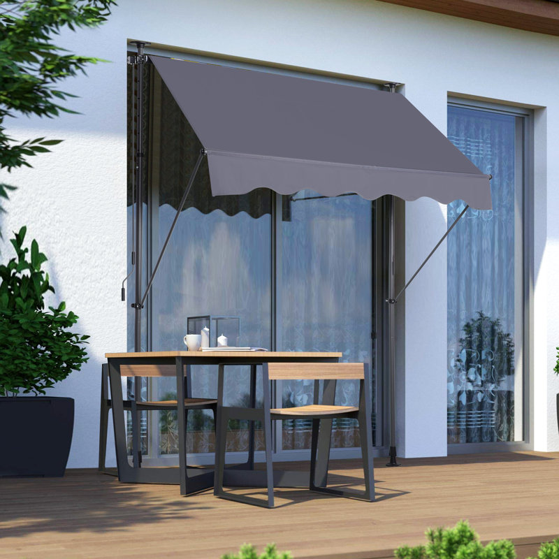 Patio Awning Cover - 78'' Protected Sun Shade With Easy Installation 100% Made Canopy Retractable For And Garden
