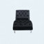 Chaise longue en velours capitonnée à boutons capitonnés-129598826