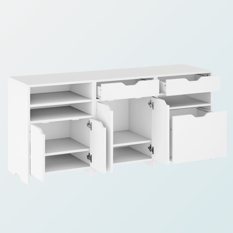 Orion White Finish 3-Pc Multi Storage Cabinet Set, 26.18'' H X 57.85'' W X 15.77'' D, White
