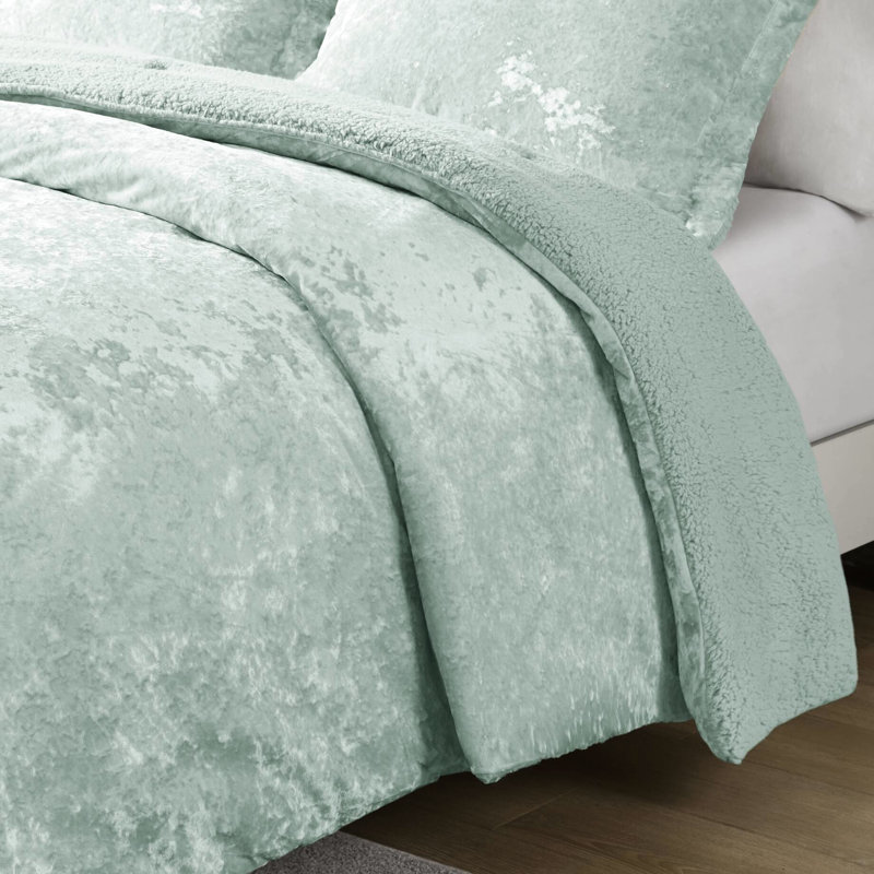 , 3 pièces, double / grand, velours froissé, édredon réversible, velours double / grand pour la peau et le rembourrage