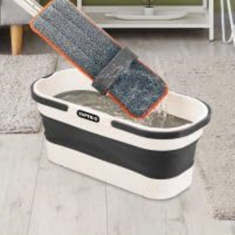 Seau Superio Fold N 'Go Mop avec roues - Seau de nettoyage pliable, 10 L, seau d'eau portable pour la maison, la voiture et l'extérieur