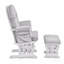 Fauteuil coulissant et repose-pieds Mason en bois blanc et tissu gris-344450584-344450586