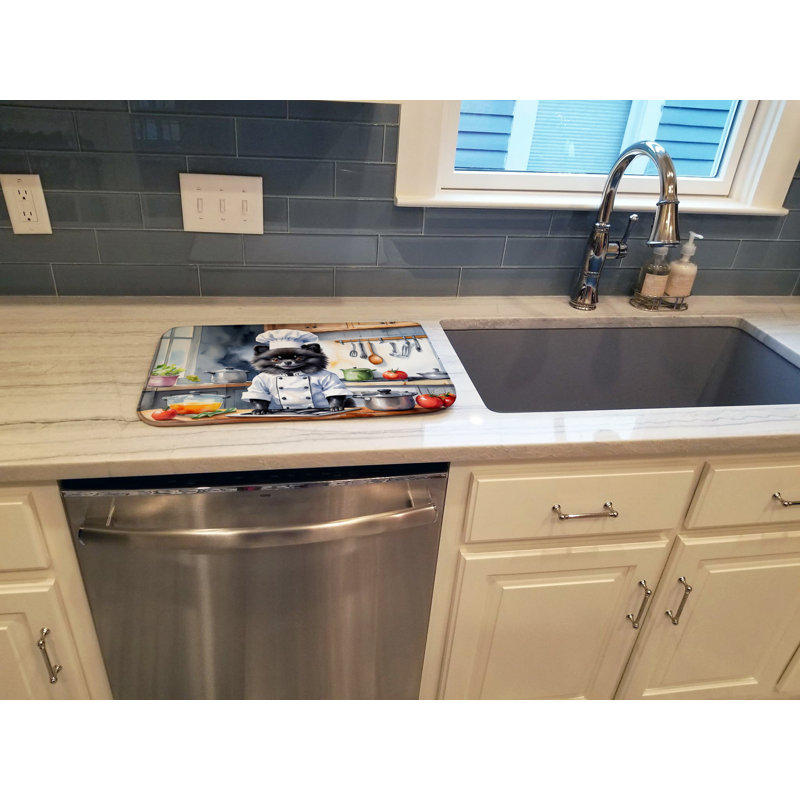 Pomeranian The Chef Dish Drying Mat