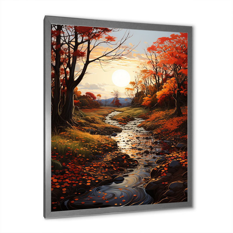 «Leaves Autumnal Symphony Leaf», reproduction sur toile, H 40 po x l 30 po x P 1,5 po, Cadre photo argenté