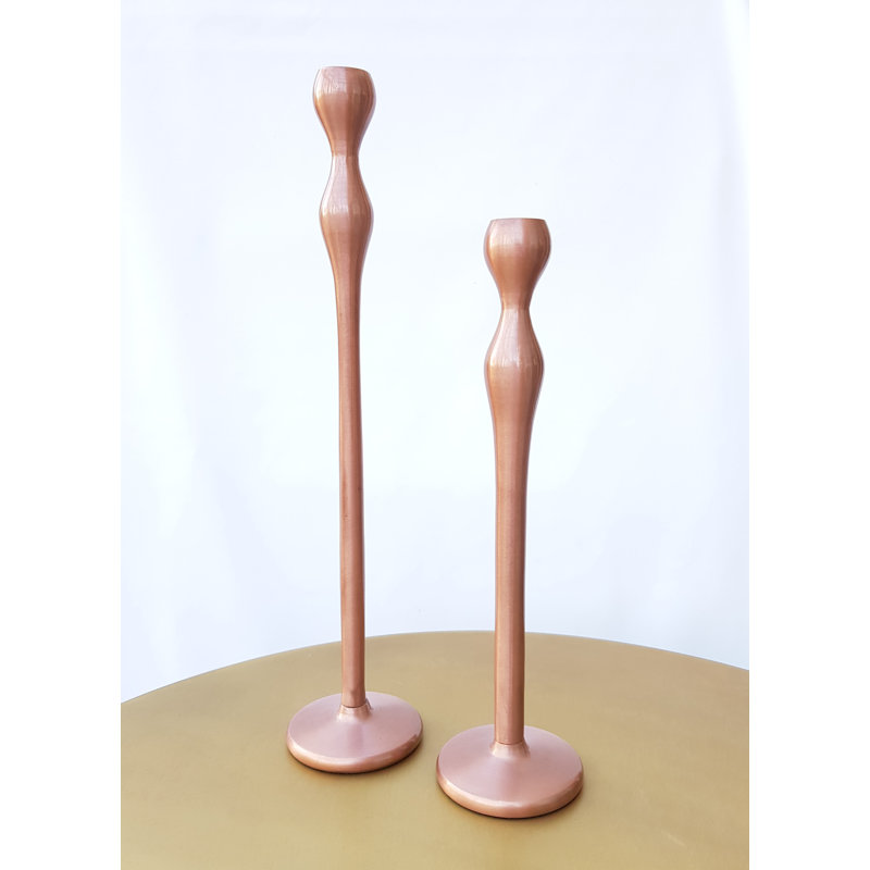 Metal Tabletop Candlestick, 30cm H x 8cm W x 8cm D