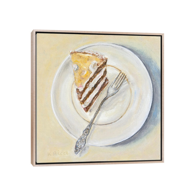«That dernier morceau de gâteau», reproduction d'art murale - toile encadrée, 18" x 18", Framed Canvas, Beige
