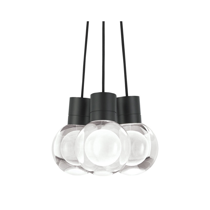 Mina LED Pendant, Black, 152" H x 7.6" W x 9" D, 3
