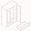 Tasneem 3 Door 2 Drawer Mirrored Wardrobe with Hanging Rail and Storage Shelf Modern Bedroom Clothes Storage Cabinet-2141726356