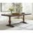 74.8-Inch Long Vintage Farmhouse Dining Table For 6-8 People, 6.23 Ft Rustic Kitchen Table With Sturdy Wooden Frame, Features Weathered Walnut Textured Tabletop, T-Shaped Carved Solid Wood Double  Pedestal Legs, Non-Extendable, Dark Brown