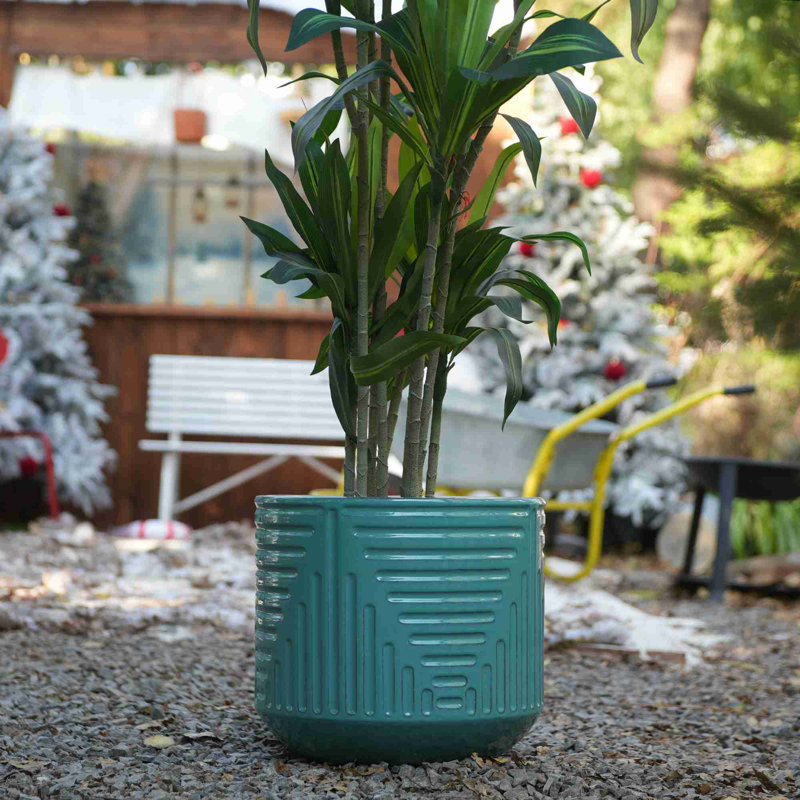 High-quality ceramic flower pots, Cyan
