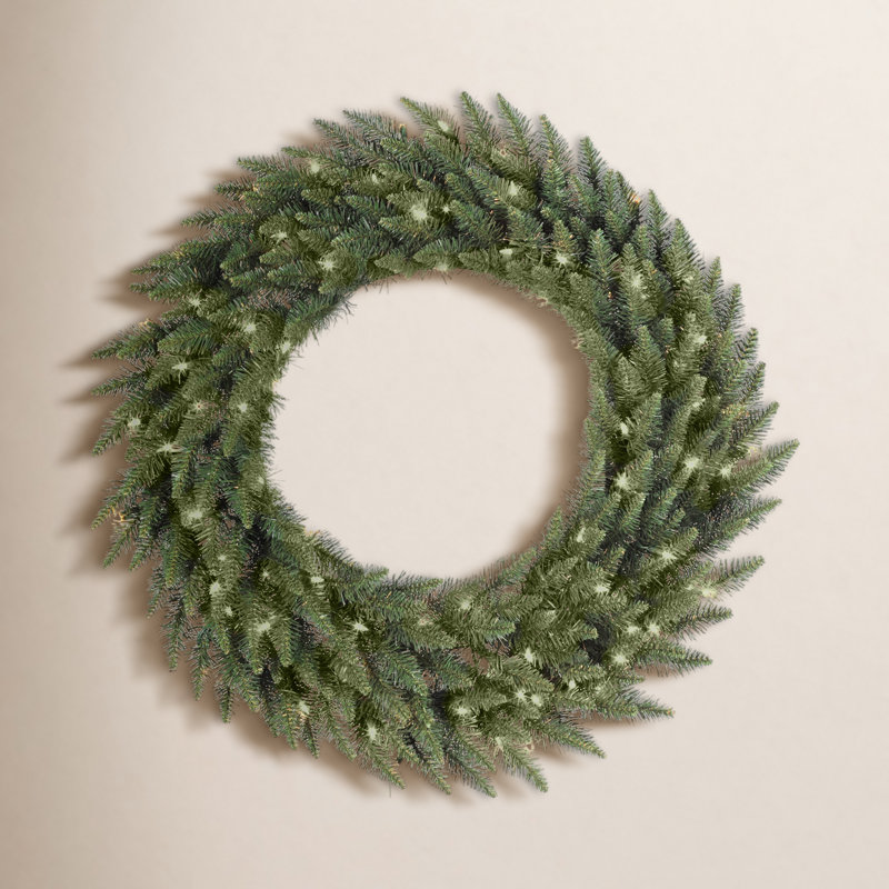 Couronne de sapin artificielle Peabody, H 48 po x l 48 po x P 3 po, Transparent chaud