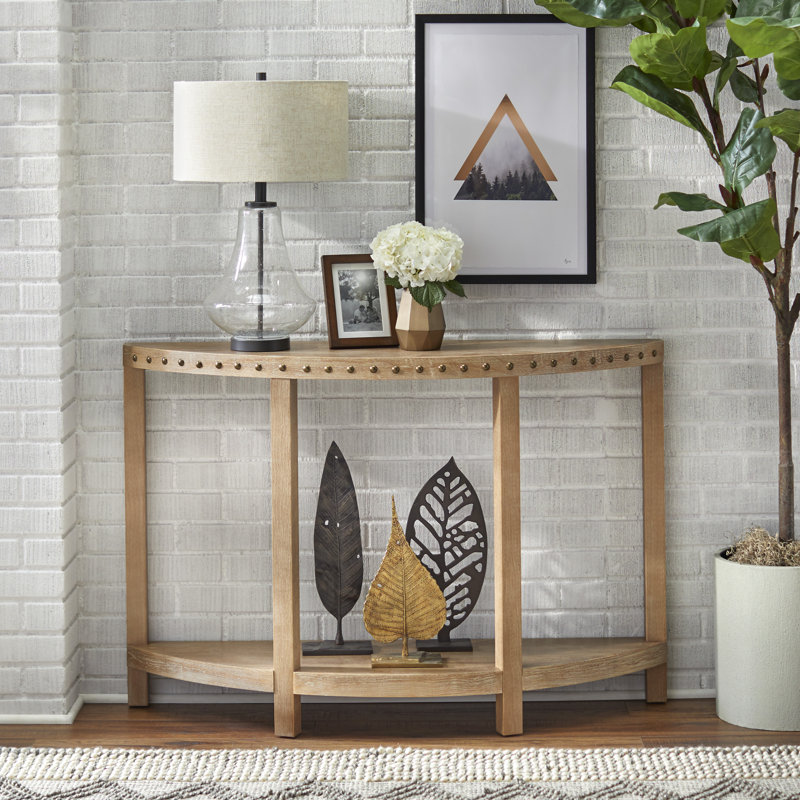 Sansa 46.6'' Solid Wood Console Table, Light Washed Oak