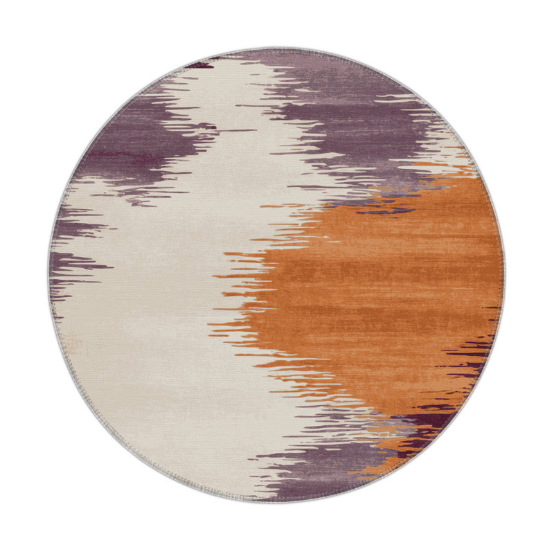 Watercolor Brown Indoor and Outdoor Area Rug, Round 5'