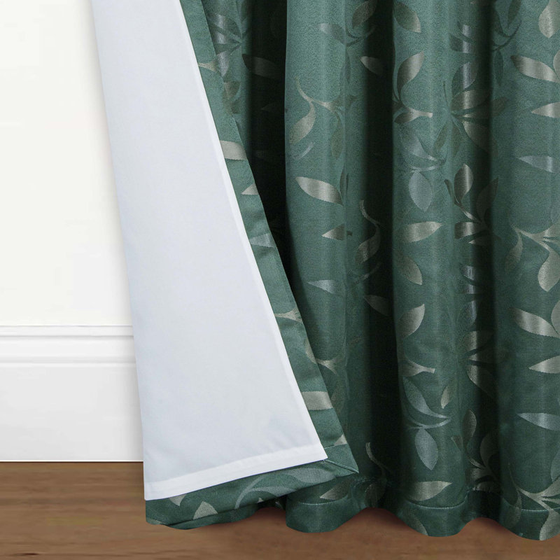 Aonghas Room Darkening Curtain Pair, 114cm Width x 183cm Drop, Green