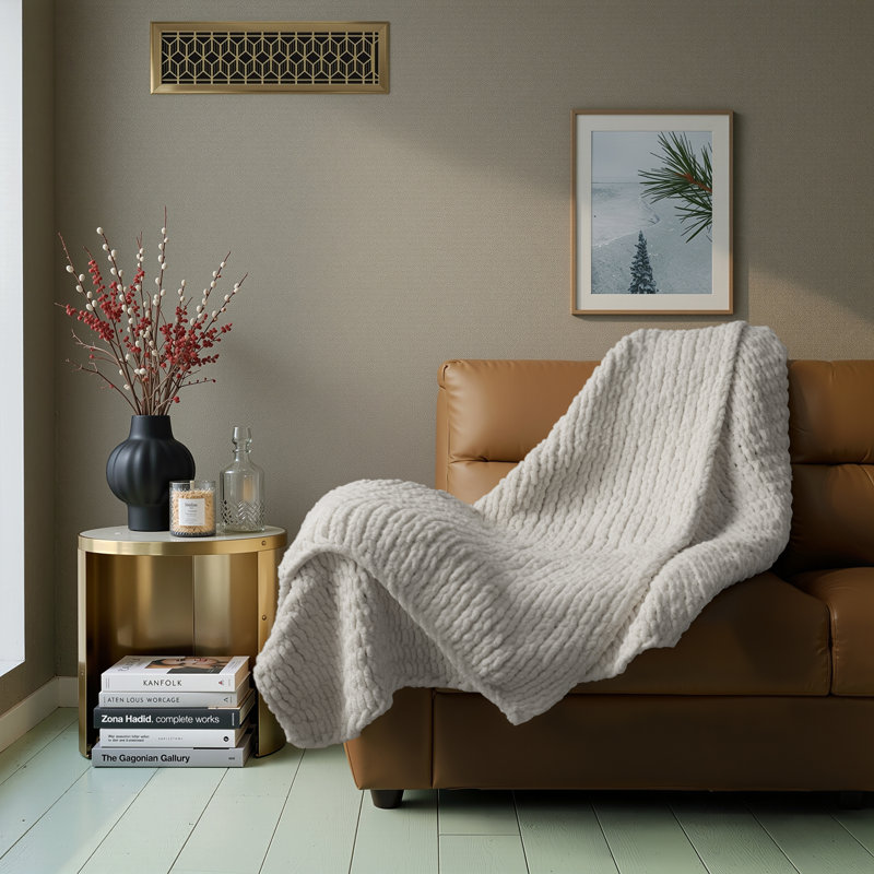 Jeté tricoté Hearth & Stone Chunky, Brun